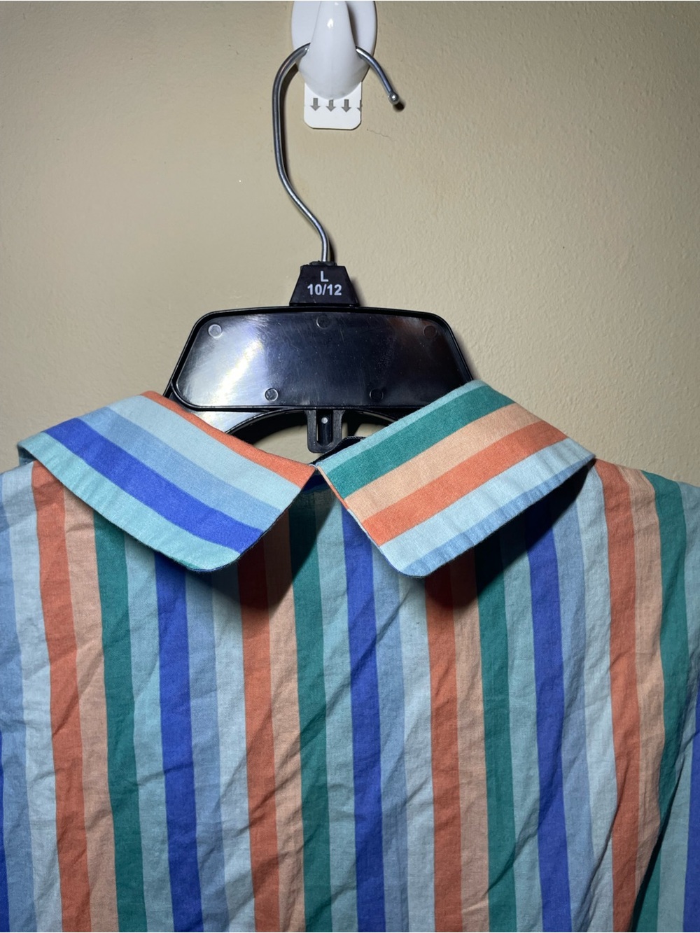 Le Bain Par Molly Bracken Striped Wrap Romper Size L Pastel Tie Waist Collared - Picture 3 of 8